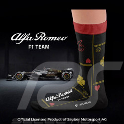 Inspiration Alfa Romeo F1 Team Las Vegas Socken Schwarz / Rot / Gold - Unisex - Größe 41/46