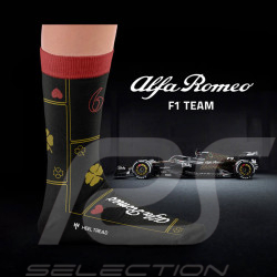 Inspiration Alfa Romeo F1 Team Las Vegas Socken Schwarz / Rot / Gold - Unisex - Größe 41/46