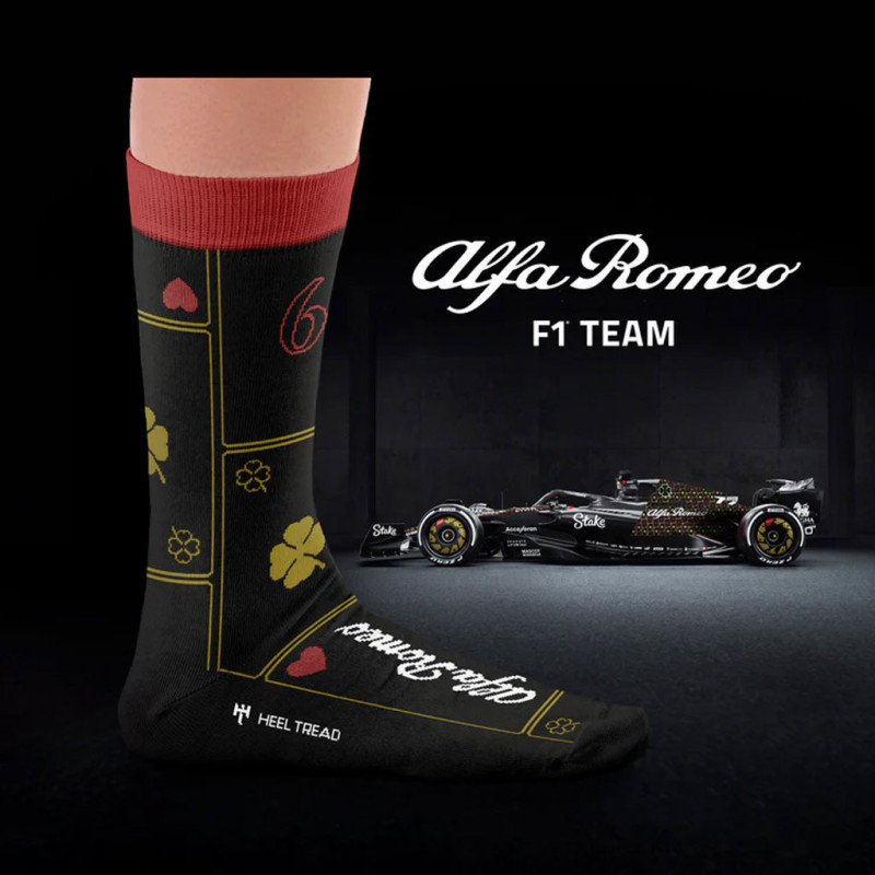 F1 Racing Socks Inspiration Alfa Romeo F1 Team Las Vegas socks Black / Red / Gold ...