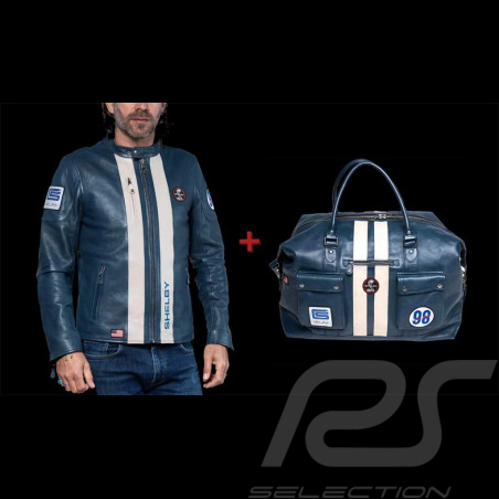 Duo Carroll Shelby Jacke Cobra 98 + Ledertasche Royalblau