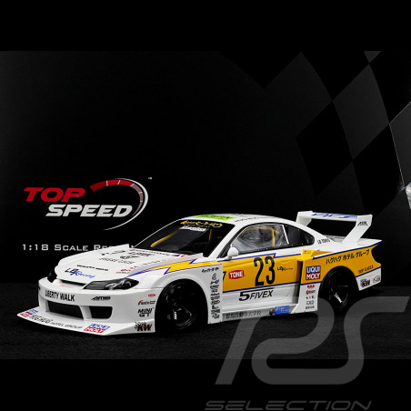 Nissan Silvia S15 Coupé n°23 2021 Weiß / Gelb 1/18 Top Speed TS0418