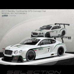 Bentley Continental GT3 Concept Car n°7 Mondial de l'Automobile 2012 Blanc 1/18 True Scale Models TSM131804R