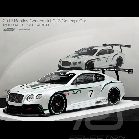 Bentley Continental GT3 Concept Car n°7 Mondial de l'Automobile 2012 Blanc 1/18 True Scale Models TSM131804R