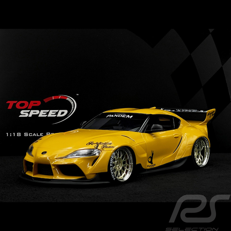 Toyota GR Supra Pandem Rocketbunny V1.0 2019 Jaune 1/18 Top Speed TS0357