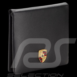 Porsche Wallet Credit card holder Metal crest With money cliip Black Leather WAP0300300NKEG