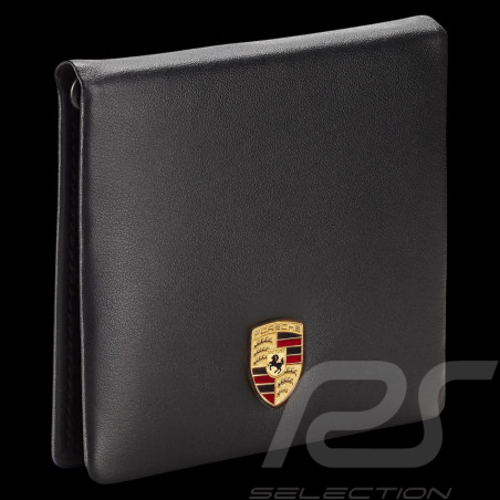 Porsche Wallet Credit card holder Metal crest With money cliip Black Leather WAP0300300NKEG