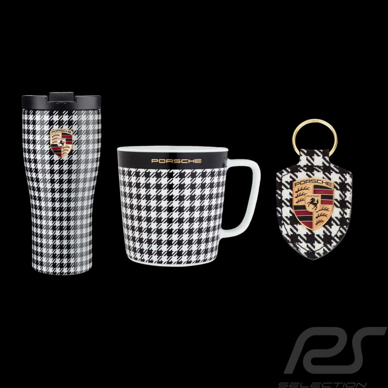 Porsche Pepita Set - Thermo Mug + Mug + Keyring Porsche WAP0504050SPEP WAP0501520SCC3 WAP0504060SWPP