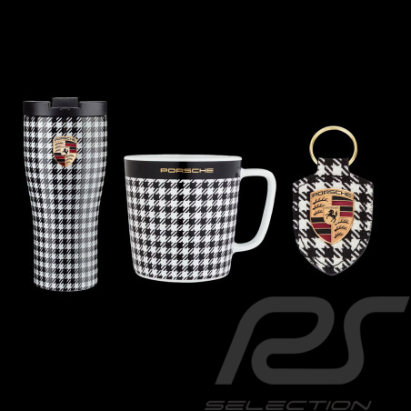 Set Porsche Pepita - Mug Thermos + Tasse + Porte-clés Porsche WAP0504050SPEP WAP0501520SCC3 WAP0504060SWPP