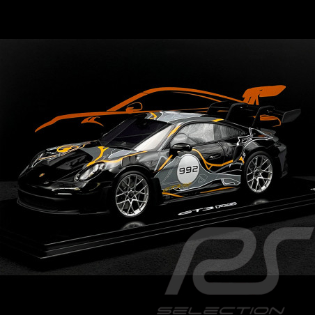 Porsche 911 GT3 RS Type 992 n°992 Weissach Test Track 2023 Grau / Orange 1/18 Spark WAP0212830SGT3