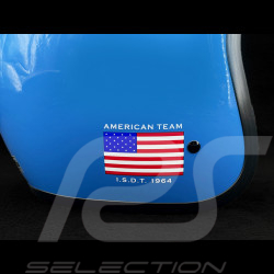 Steve McQueen Helm Inspiriert ISDT 64 Replica Blau mit weißen Streifen