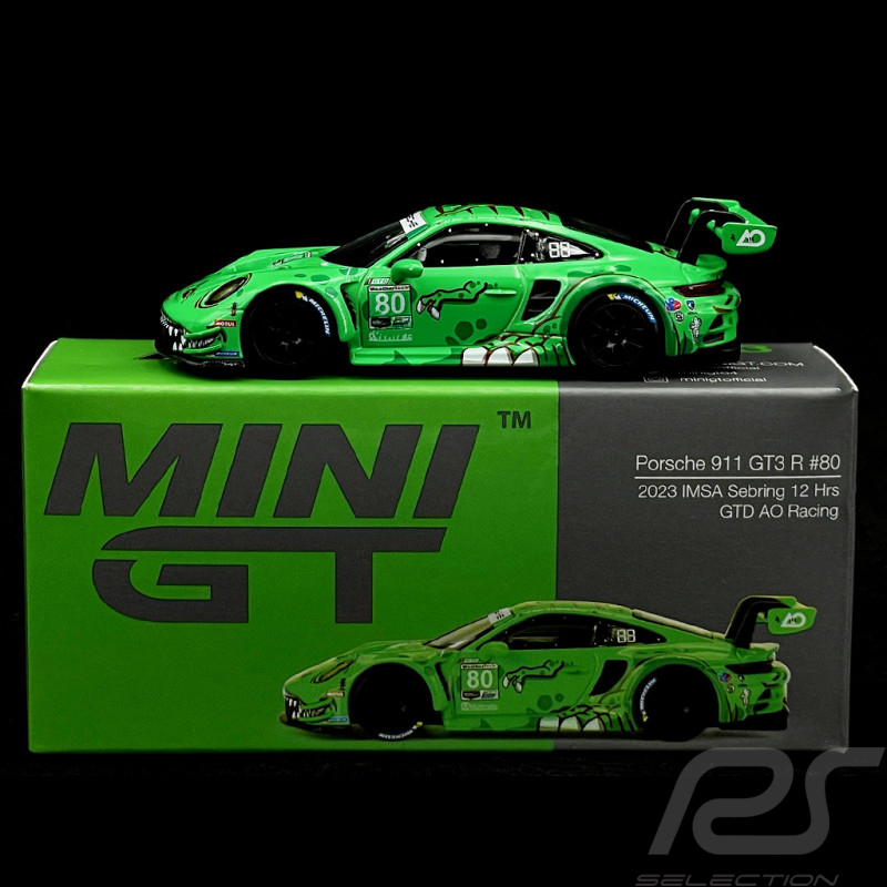 Porsche 911 GT3 R N° 80 12h Sebring 2023 1/64 Mini GT MGT00713-L