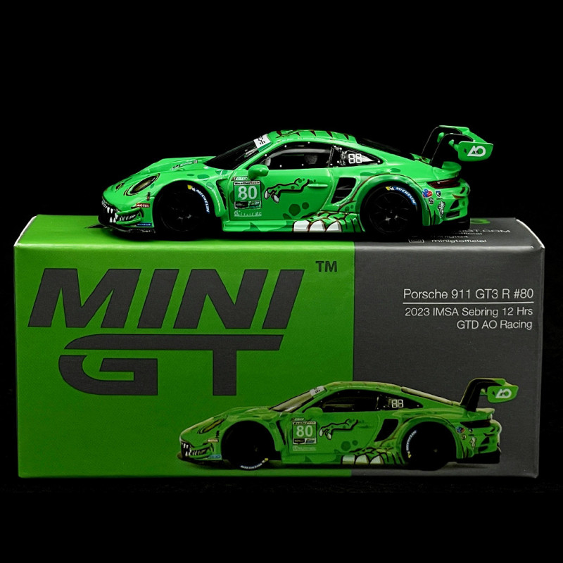 Porsche 911 GT3 R Type 992 N° 80 12h Sebring 2023 1/64 Mini GT