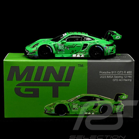 Porsche 911 GT3 R N° 80 12h Sebring 2023 1/64 Mini GT MGT00713-L