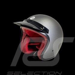 Vintage Helm Racer Metallic-Grün mit rotem Leder