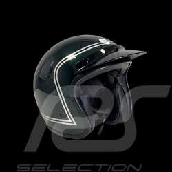 Steve McQueen-inspired Helmet Highland Vintage Green with White Stripes