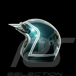 Steve McQueen-inspired Helmet Highland Vintage Green with White Stripes