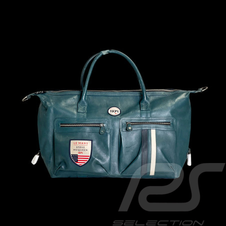 Big Leather Bag Steve McQueen 24h Le Mans Nolan Petrol Blue 27281-9098