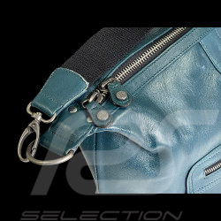 Big Leather Bag Steve McQueen 24h Le Mans Nolan Petrol Blue 27281-9098