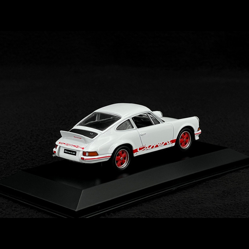 Porsche 911 Carrera RS 2.7 1973 White / Red Stripes 1/43 Welly