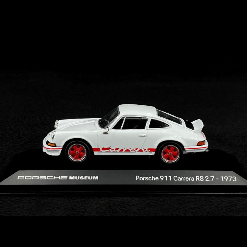 Porsche 911 Carrera RS 2.7 1973 White / Red Stripes 1/43 Welly