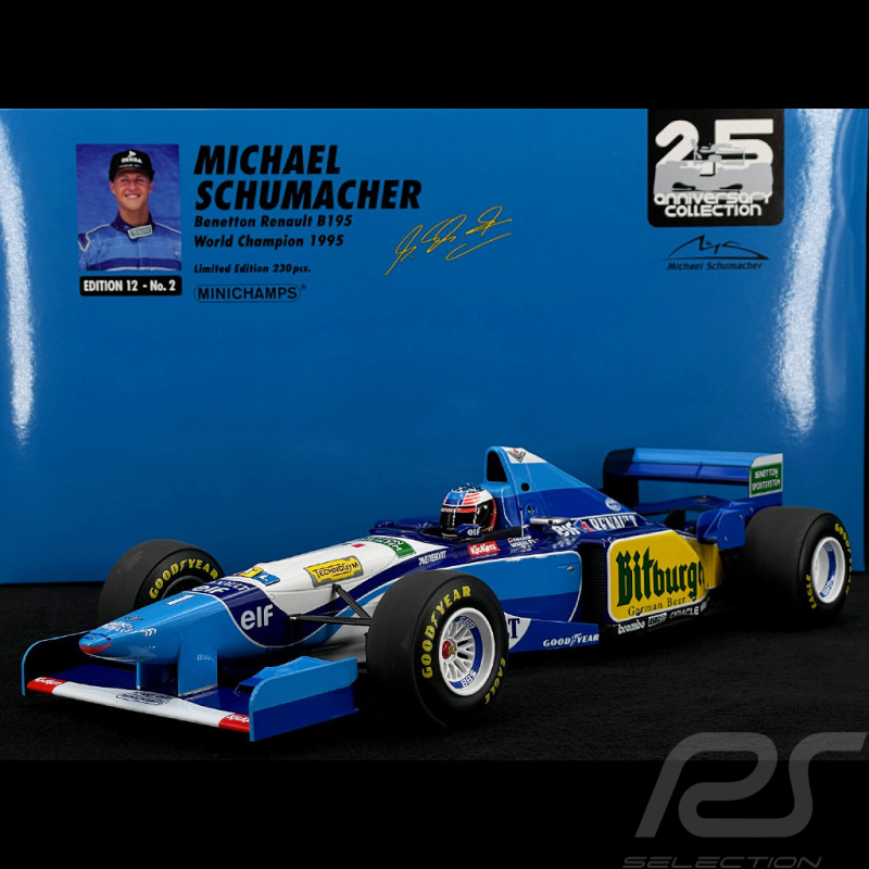 Michael Schumacher Benetton Renault B195 n° 1 Champion du Monde 1995 F1 1/12 Minichamps 517951201
