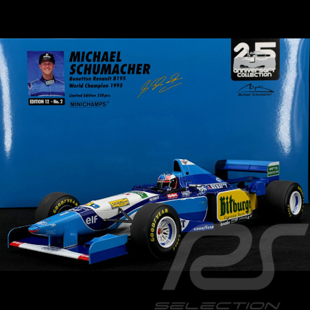 Michael Schumacher Benetton Renault B195 n° 1 Champion du Monde 1995 F1 1/12 Minichamps 517951201