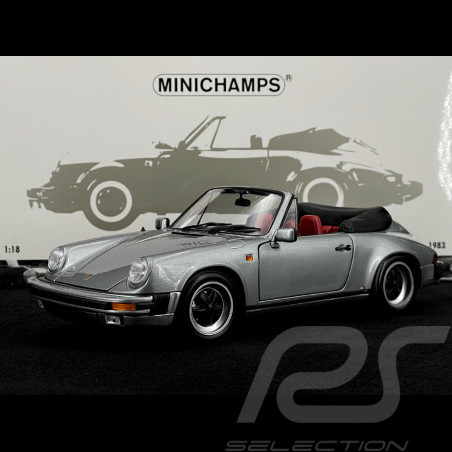 Porsche 911 Carrera Cabriolet 3.2 1983 Gris Argent 1/18 Minichamps 100063034