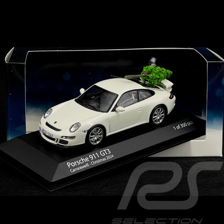 Porsche 911 GT3 Type 997 2006 mit Weinhachtsbaum Carraraweiß 1/43 Minichamps 400065405