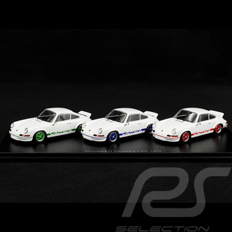 Porsche 911 Carrera RS 2.7 1973 Weiß Grüne / Blaue / Rote Streifen 1/43 Schuco 450725700