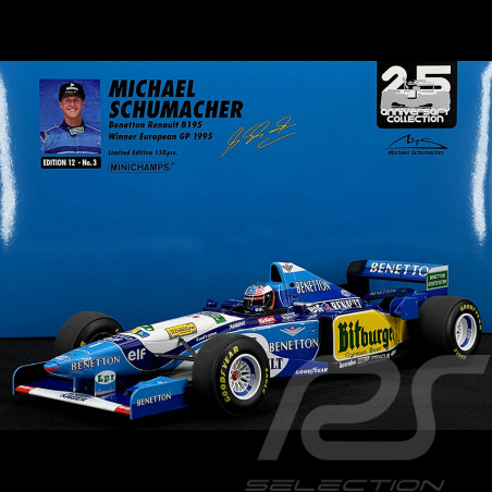 Michael Schumacher Benetton Renault B195 n° 1 Vainqueur GP Europe 1995 F1 1/12 Minichamps 517952101