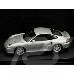 Porsche 911 Turbo Type 996 2000 Arctic Silver 1/18 AutoArt 77832