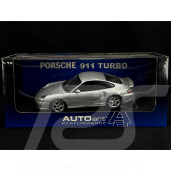 Porsche 911 Turbo Type 996 2000 Arctic Silver 1/18 AutoArt 77832