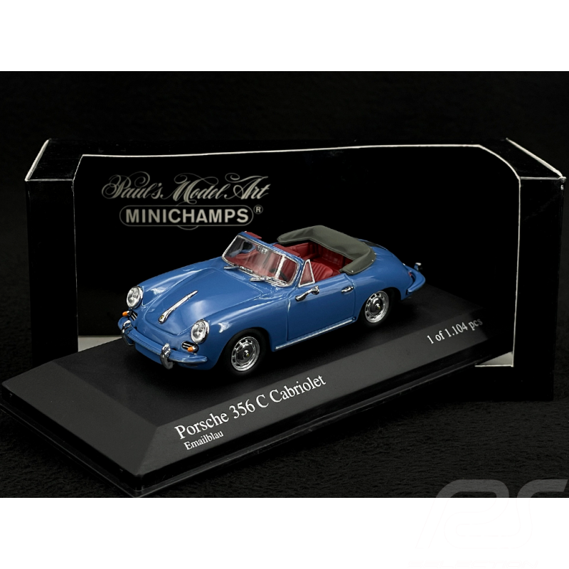 Porsche 356 C Cabriolet 1963 Oslo Blue 1/43 Minichamps 430062336