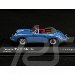 Porsche 356 C Cabriolet 1963 Bleu Oslo 1/43 Minichamps 430062336