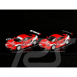 Coffret Porsche 911 RSR type 991 Coca-Cola Petit Le Mans 2019 n° 911 & n° 912 1/64 Spark YCOMBO64007