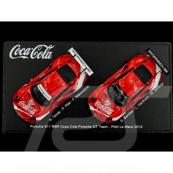 Coffret Porsche 911 RSR type 991 Coca-Cola Petit Le Mans 2019 n° 911 & n° 912 1/64 Spark YCOMBO64007