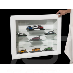 Wall showcase for 8 to 50 Porsche models scale 1/43 1/24 1/18 - White