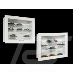 Set von 2 Wandvitrine für 16 bis 100 Porsche miniature 1/43 1/24 1/18 - Weiß