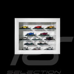 Set de 2 vitrines murales pour 16 à 100 miniatures Porsche à l'échelle 1/43 1/24 1/18 - Blanc