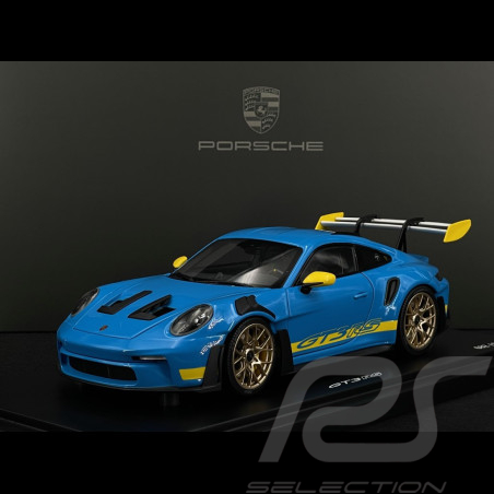 Porsche 911 GT3 RS Type 992 2023 Tribute to Daytona 2003 Bleu Riviera / Jaune Racing 1/18 Minichamps WAP0215110SGT3