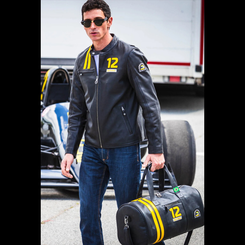Ayrton Senna Leather Jacket Black - men 27548-1504