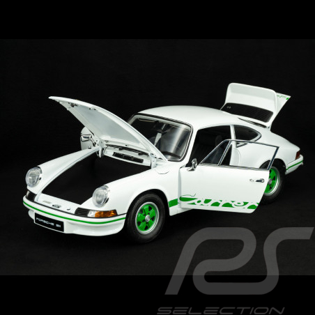 ASSEMBLED Kit Porsche 911 Carrera RS 2.7 1973 Grand-Prix White / Green stripes 1/8 Ixo Models