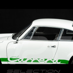 ASSEMBLED Kit Porsche 911 Carrera RS 2.7 1973 Grand-Prix White / Green stripes 1/8 Ixo Models