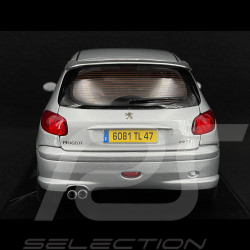 Peugeot 206 RC 2003 Silver Grey Aluminium 1/18 Norev 184726