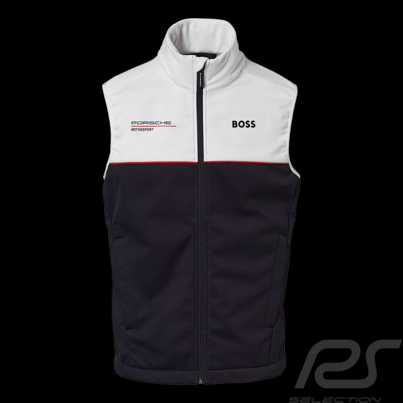 Porsche Jacke Motorsport BOSS / Hugo Ärmellose Softshell Schwarz / Weiß WAP437P0MS - Unisex