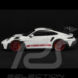 Porsche 911 GT3 RS Type 992 2022 Weiß / Pyrorote Streifen 1/12 Norev 127530
