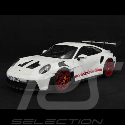 Porsche 911 GT3 RS Type 992 2022 Weiß / Pyrorote Streifen 1/12 Norev 127530