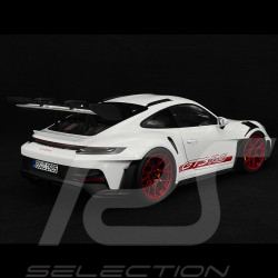 Porsche 911 GT3 RS Type 992 2022 Weiß / Pyrorote Streifen 1/12 Norev 127530