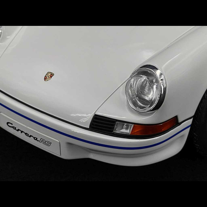 Porsche 911 Carrera RS 2.7 1973 White / Blue Stripes 1/12 GT
