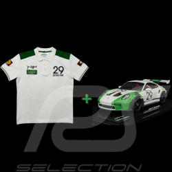 Duo Jo Siffert Poloshirt Warson + Porsche 911 GT3 RS Type 992 2024 Tribute to Jo Siffert White / Green 1/18 Spark WAP0215100SGT3